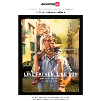 Quiksilver Father's Day Email
